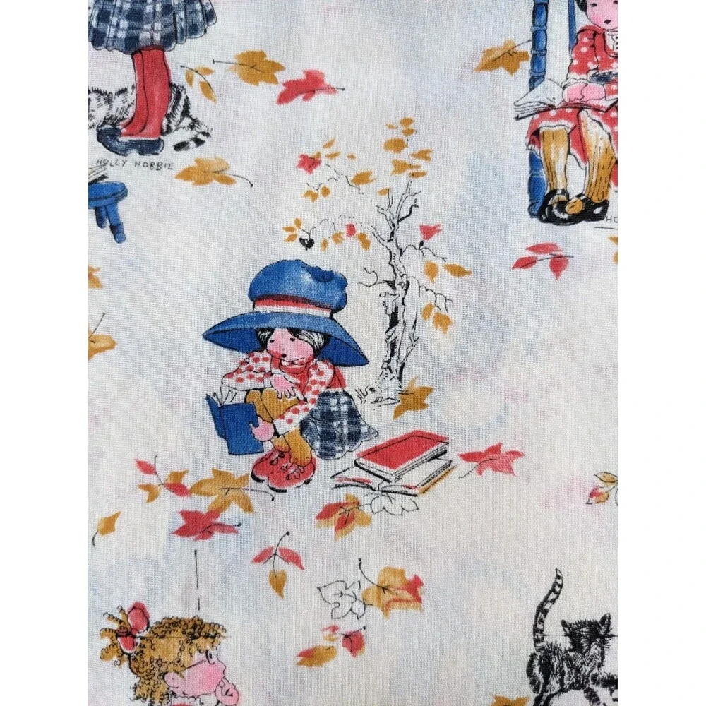 Vintage Holly Hobbie Fabric by American Greetings Cute Girls & Cats 44